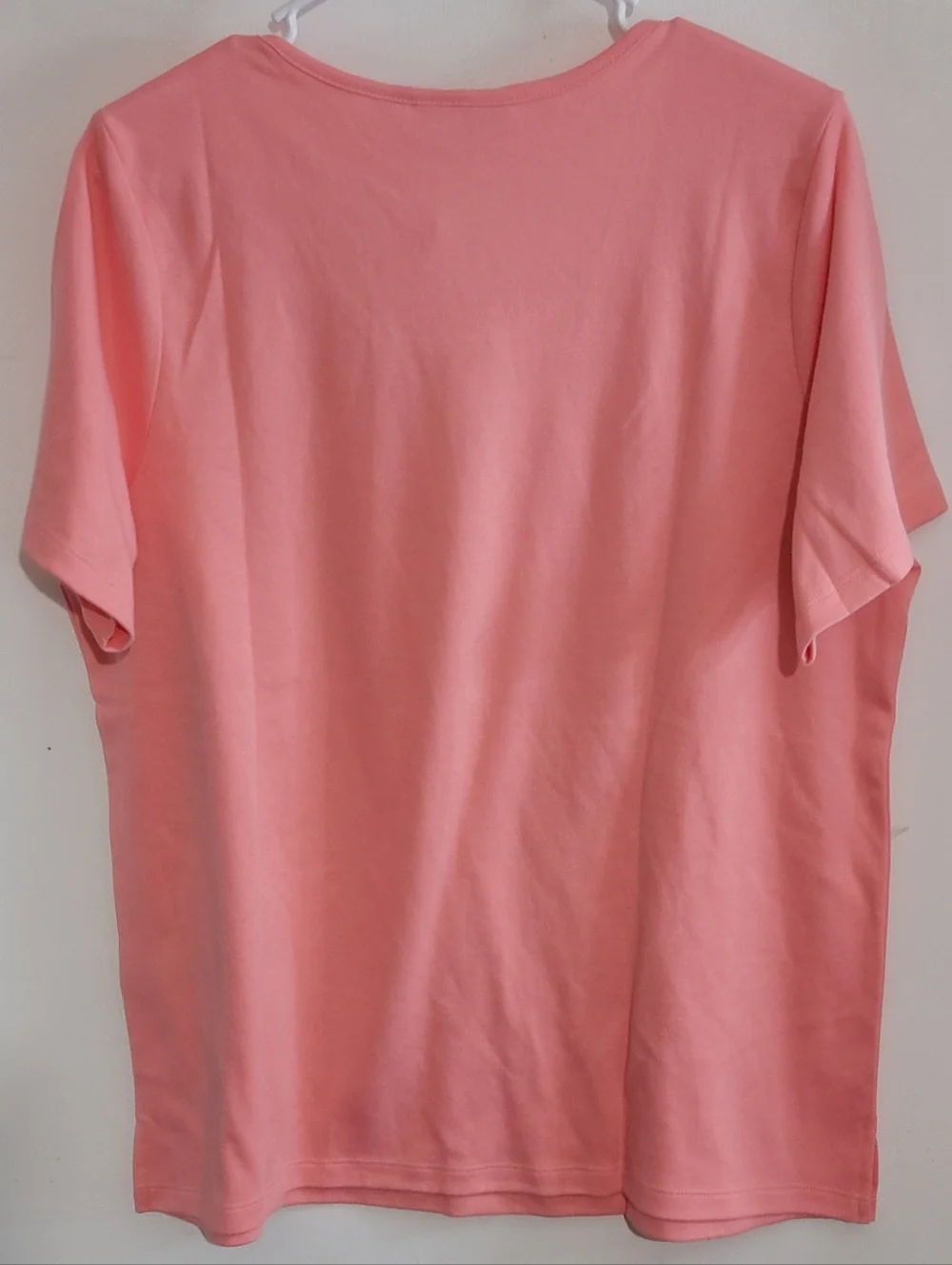 Quacker Factory Coral Short Sleeve Scoop Neck Top with Rhinestone Detail - Picture 5 of 7